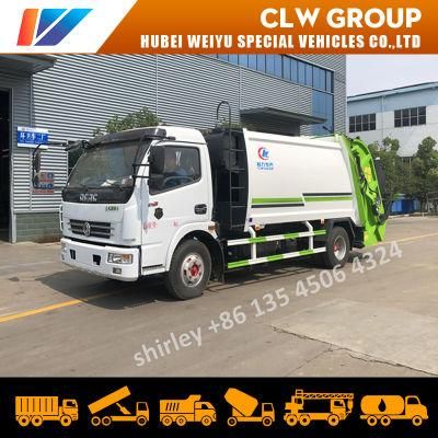 Chinese 8m3 8000L Dongfeng Compactor Compressed Garbage Refuse Rubbish Cart 6tons Rubbish Truck for Sale