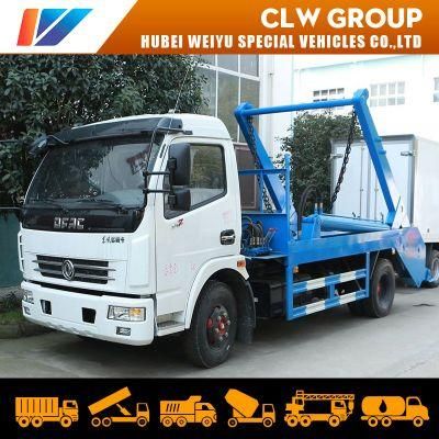 Dongfeng 4X2 5m3/5cbm/5000liters Skip Backhoe Loader Swept Body Refuse Collection Vehicle Swing Arm Garbage Container Sanitation Truck