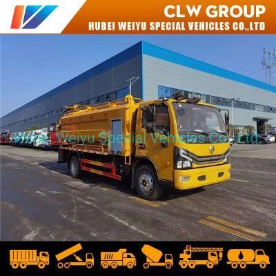 Dongfeng Duolicar 7000liters 7cbm 7m3 Vacuum Sewage Suction Truck Sewer Tank Truck Septic Tank Truck with High Pressure Water Cleaning System