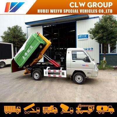 2m3 Mini Hooklift Arm Waste Removal Truck with Garbage Container