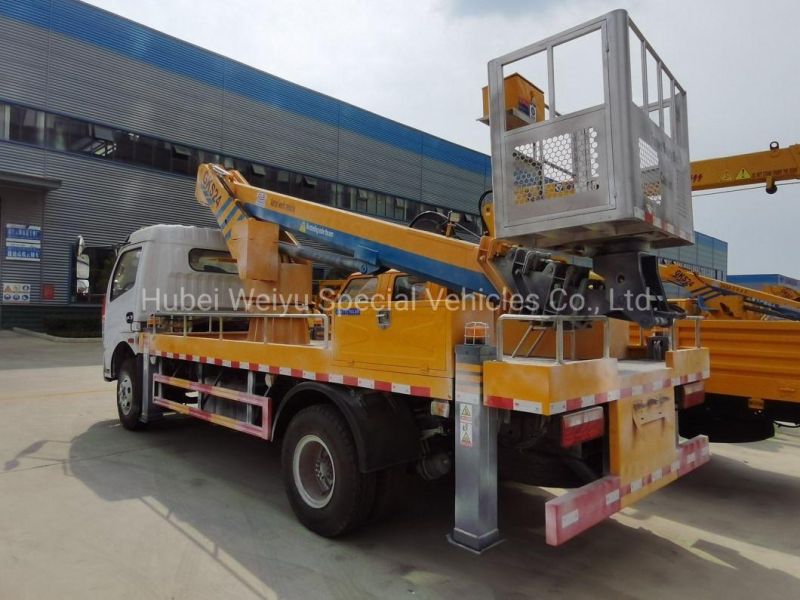 Aerial Work Truck with Bucket Plaform 20m 22m 24m Mobile Boom with Lift Crane for Construction