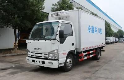 Japanese Isuzu 3-5 Tons Small Refrigerated Transport Vehicles Frozen Fresh Food Delivery Refrigerator Van Truck with Low Price