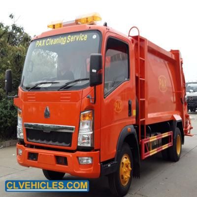 HOWO Rhd 4X2 120HP 8cbm Refuse Compactor Waste Garbage Truck