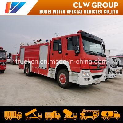 Sinotruk HOWO 4X2 6 Wheels Wheeler 266HP 8cbm 8000L Fire Fighting Truck with Water and Foam Tanker