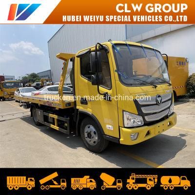 Foton Aumark 4X2 5t Hydraulic Platform Small Road Wrecker Flatbed Tow Truck for Sale