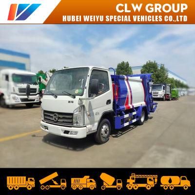 Dongfeng 4X2 120HP 6m3 3tons Container Compression Garbage Collection Sanitation Compressed Garbage Refuse Compactor Truck