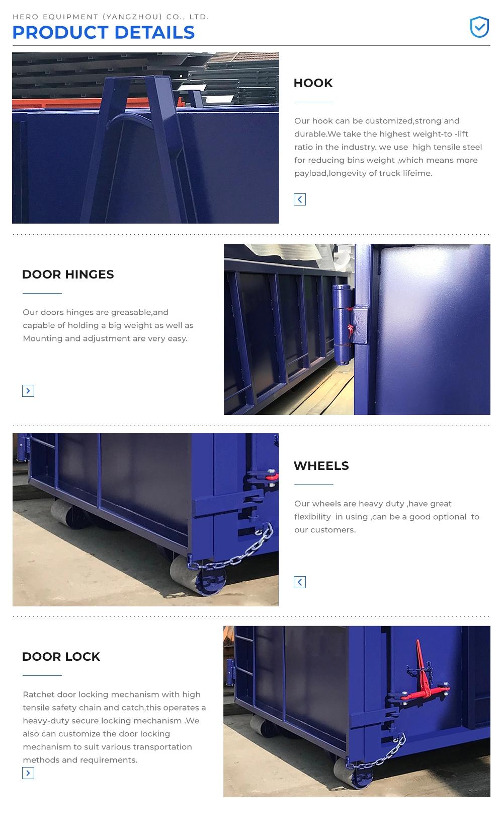 Waste Management Waste Recycling Hook Lift Bin for Garbage Truck