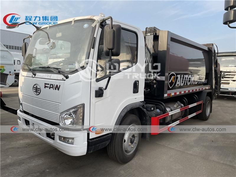 FAW 8000liters 8cbm 6tons 4X2 Compactor Garbage Truck Waste Collection Truck for Sale