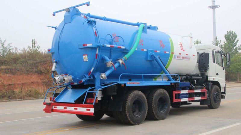 China Dongfeng 16cbm Sewer Cleaning Machine 16ton Vacuum Sewer Suction Tanker Suction Sewage Truck Liter Vacuum Tank Jetting Sewage Cleaning Suction Tank Truck