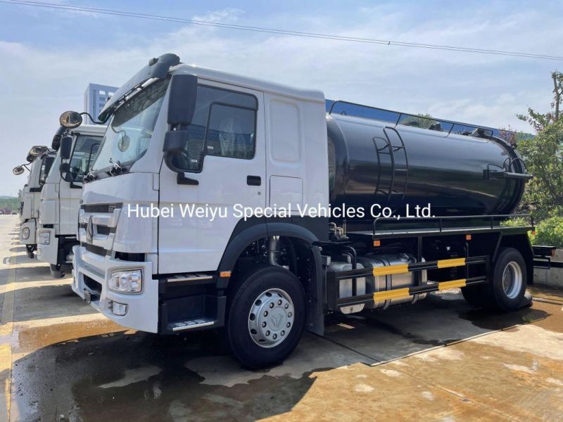 4*2 6m3 Gallons City Vacuum Suction Truck Round Tanker for Waste Sluge Collection with High Vacuum Pump