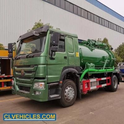 HOWO 9cbm Sewage Tank Italy Moro Pump Fecal Vacuum Suction Truck