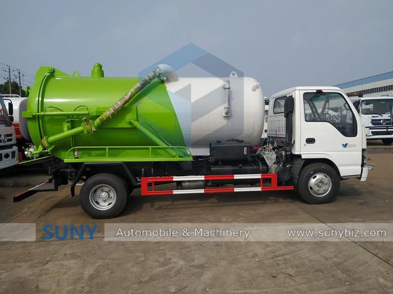 China Diesel Fuel Type 6 Wheeler 5m3 Sewage Suction Tanker Truck
