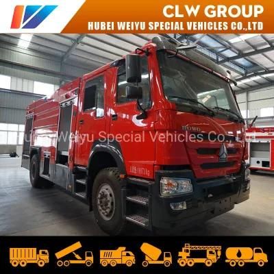 Sinotruk HOWO 4X2 6000liters 6cbm Water and Foam Tank Fire Fighting Truck