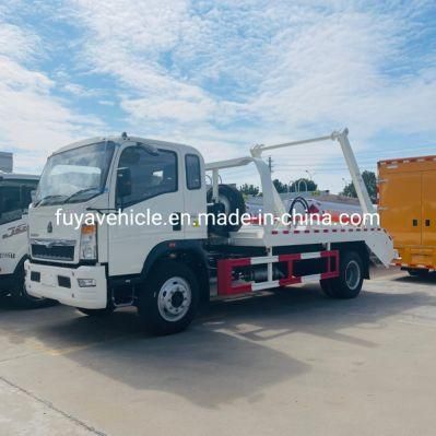 Sinotruk HOWO 5cbm 8cbm 10cbm Skip Loader Refused Trucks 5ton 10ton Swing Arm Roll Garbage Trucks