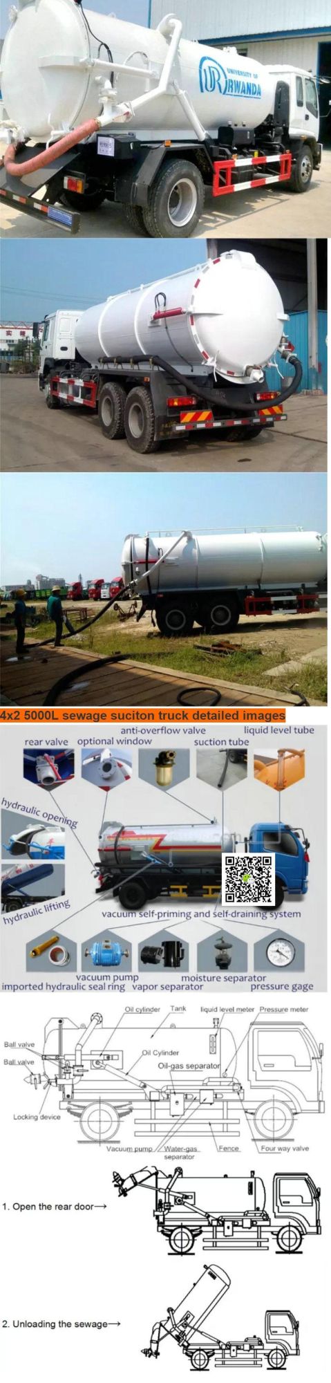 Suzu 4000L~8, 000L Vacuum Sucion Tanker Truck Sale (Cesspit Emptier Tank With VAC Pump)