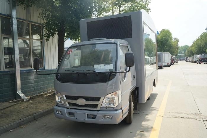 China Good Price Export Broadcasting Trucks with 3-Sides Scrolling Poster Display Billboard and 1-Side LED Screen Outdoor Advertising Truck