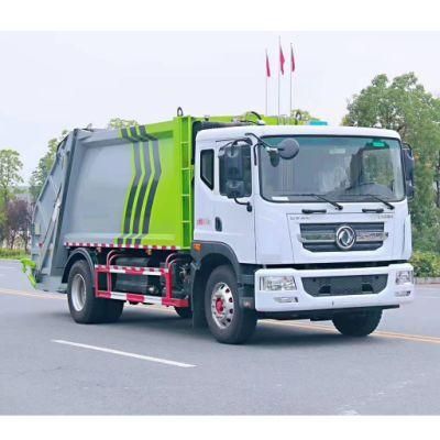 Dongfeng 8m3 LNG Power Compressed Garbage Truck 160HP LNG Engine, Cylinder Capacity 240L