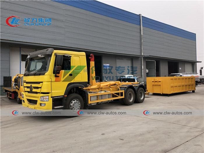 Sinotruk HOWO 336HP 20m3 Roll on Roll off Dumper Garbage Truck Hook Lift Loader Garbage Truck