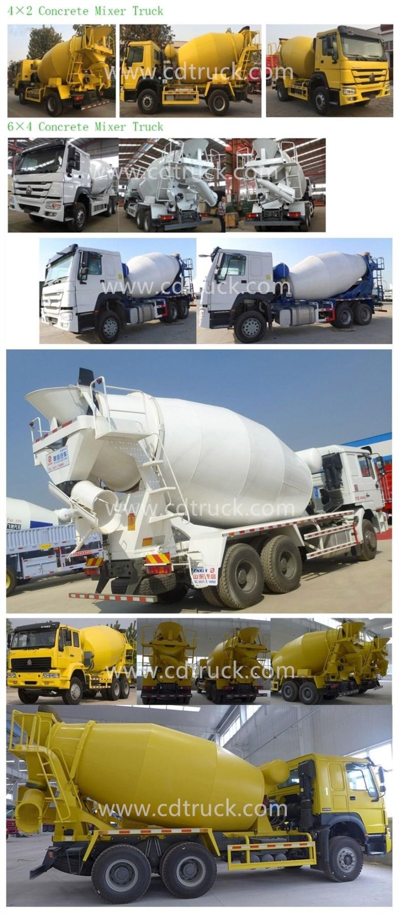 Used New Sinotruk HOWO 4X2 6X4 8cbm 10cbm 12cbm Concrete Cement Mixer Truck for Sale