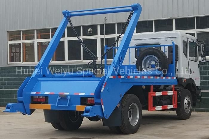 Dongfeng 10m3/10cbm/10000liters Skip Backhoe Loader Refuse Collection Machine Swing Arm Garbage Container Sanitation Vehicle Arm Roll Garbage Truck