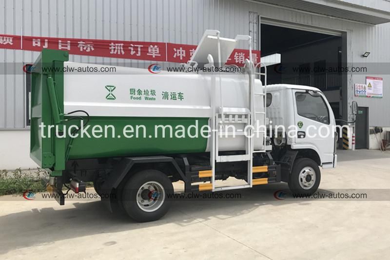 Dongfeng 4X2 Small Side Loader Bin Lifting Refuse Collection Food Waste Compactor Vehicle Garbage Truck with Hanging Bucket