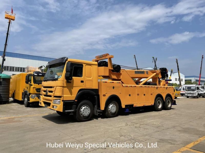 50 Tonns HOWO Heavy Duty 360 Degree Rotation Wrecker Truck Bus Towing Road Recovery Rescue Vehicle Wrecker Truck