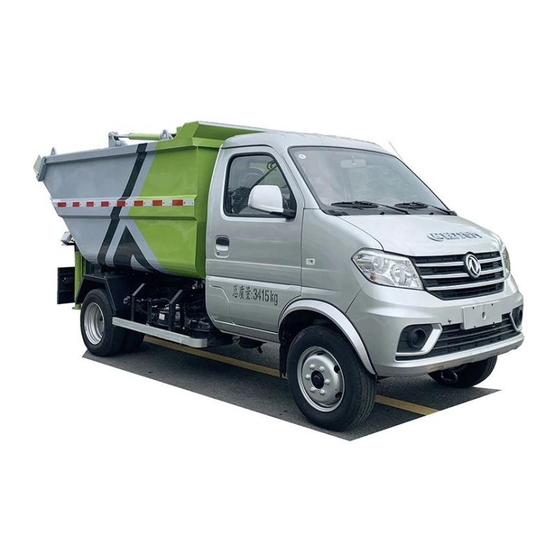 DFAC 4X2 Pure Electric New Energy Self-Loading Compressed Garbage Truck Transport to Portable Garbage Station