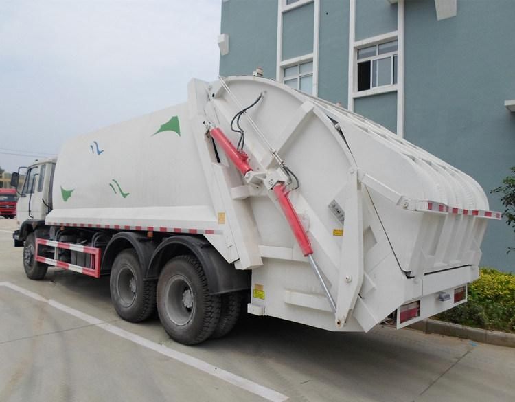 Dongfeng 6X4 18m3 Compressed Garbage Truck for Sale with Self Loading Function at Rear