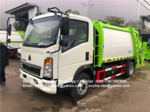 HOWO 3ton Small Capacity of Compactor Compression Garbage Truck Hydraulic Garbage Compactor