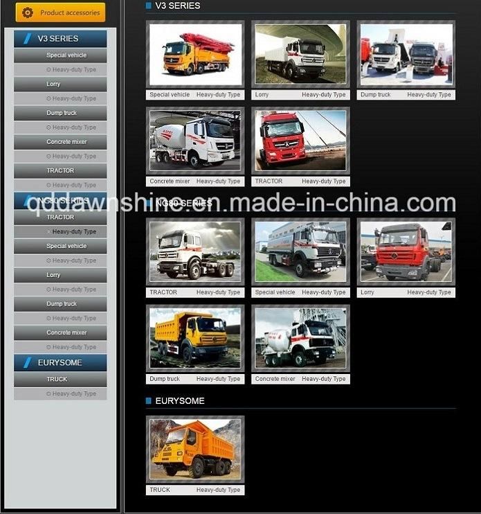 Beiben Ng80 8X4 12 Wheels 336HP 375HP 12m3 Concrete Mixer Truck