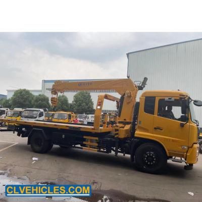 Manufacturer 8t Flatbed Wrecker Tow Truck Mounted Crane