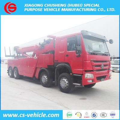 China Heavy Tow Truck Wrecker Manufacturer 12 Wheel Sinotruck HOWO 371HP 8X4 50 Tons Rotary Wrecker Tow Truck Price