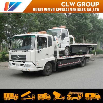 Vehicle Van Salvage Car Resueing 7meter Platform Wrecker Dongfeng 6ton 8tonne Flatbed Towing Truck for Sale