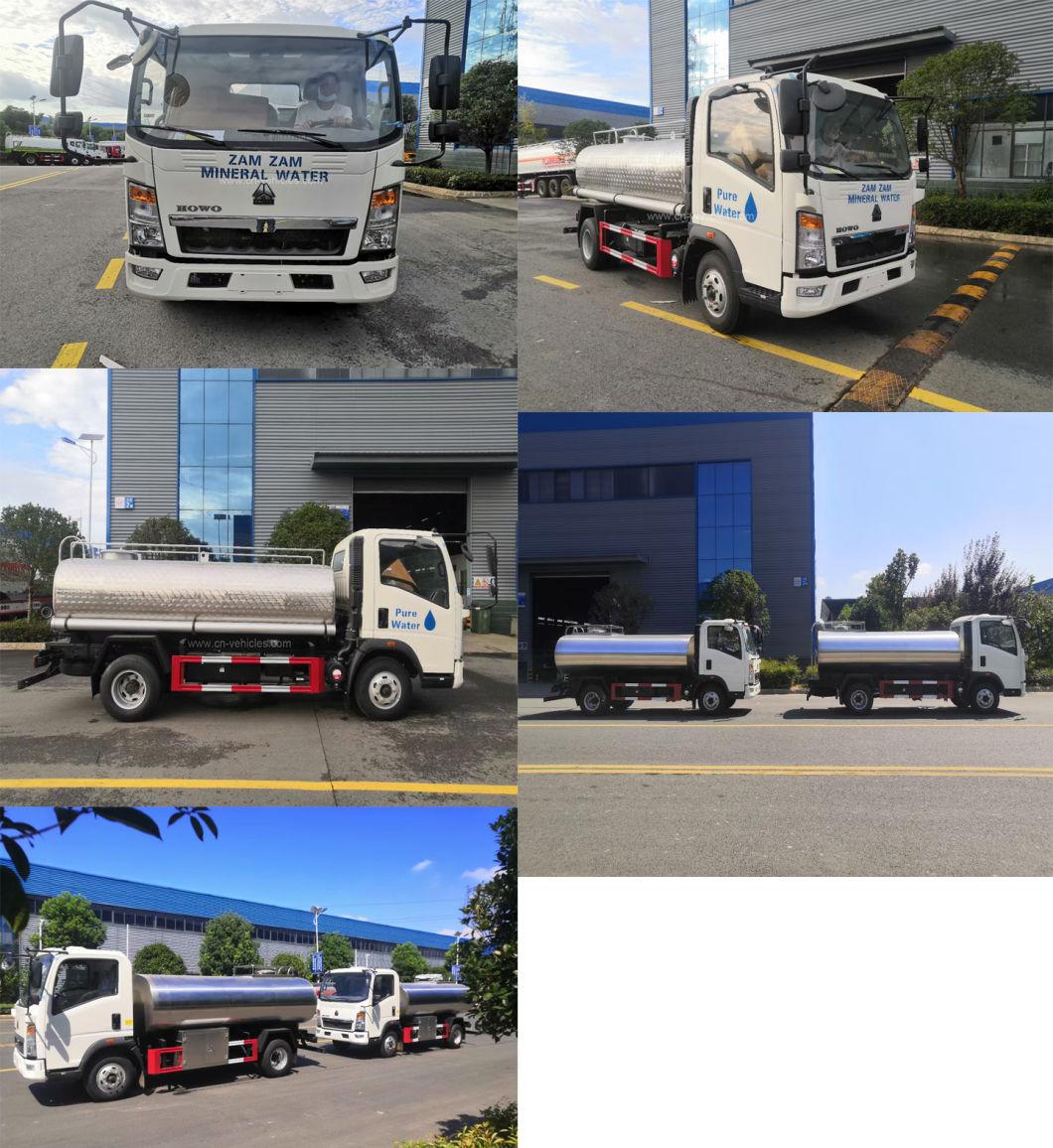 10tons Stainless Steel Drinking Water Tanker HOWO Water Bowser Vehicles