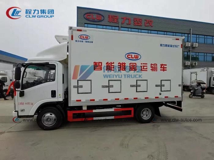 Factory Price Isuzu 4*2 Intelligent Day Old Chick Long Distance Delivery Poultry Transportation Truck with Double Temperature Control System