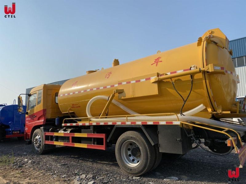 Dongfeng 4*2 Multifunctional Cleaning Sewage Suction Truck Sewer Jet Truck 15 Cubic Meters