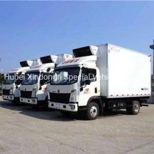 Small Food Meant Fruit HOWO Refrigerator Van Truck