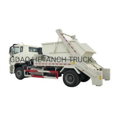 HOWO White Hydraulic Swing Arm Type Garbage Truck Skip Loader