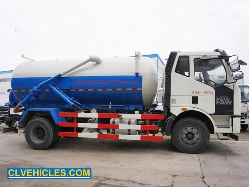 FAW 10cbm 6wheeler Honey Sucker Septic Sewer Sludge Tank Fecal Waste Vacuum Sewage Suction Truck