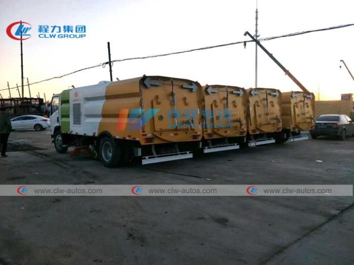 International Brand 4X2 China Four Brushes 8tons with 6cbm Dust Bin and 2cbm Water Tanker