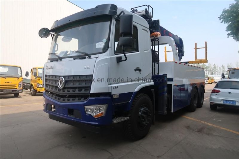 Good Quality Shacman 8X4 Crane Truck with Flat Bed Wrecker Tower