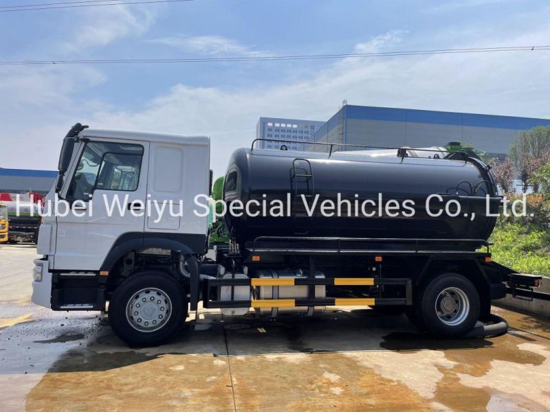 12cbm-16cbm HOWO Vacuum Suction Truck with Water High Pressure Cleaning Truck