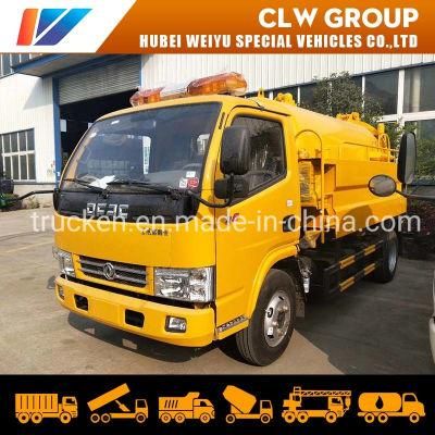 Dongfeng 4000liters High Pressure Cleaning Truck Sewage Suction Truck Vacuum Pump Sewer Dredging Truck