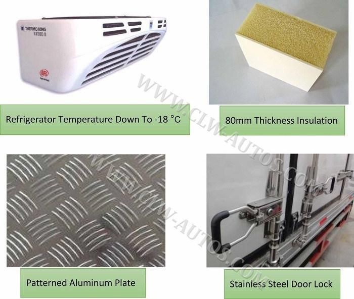 HOWO 2ton 3ton 4ton 5ton 6ton Refrigerated Freezer Lorry Van Truck Mini Refrigerator Van Cooling Box Truck for Meat Fish