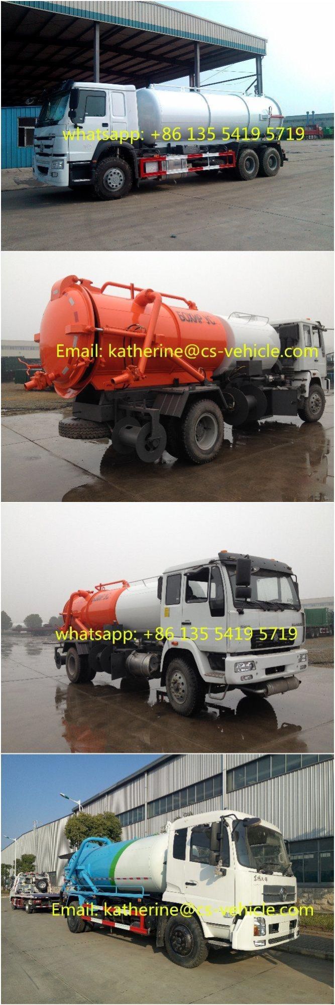 HOWO 6X4 Sewage Suction Truck 16m3 16cbm 16000L Sewage Vacuum Truck