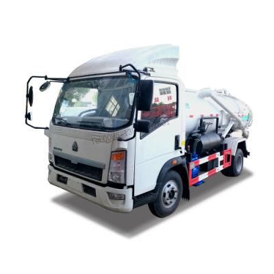 HOWO Light 4X2 4000liters Sewage Suction Vacuum Tanker Truck