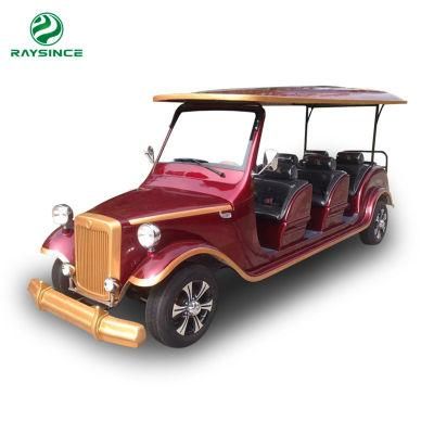 72V Battery Operated Sightseeing Vehicle 8 Seater Electric Vintage Car
