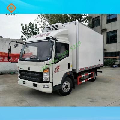 Sinotruk HOWO 3ton 4*2 Seafood Meat Euro2 Refrigerator Van Truck Refrigerated Truck