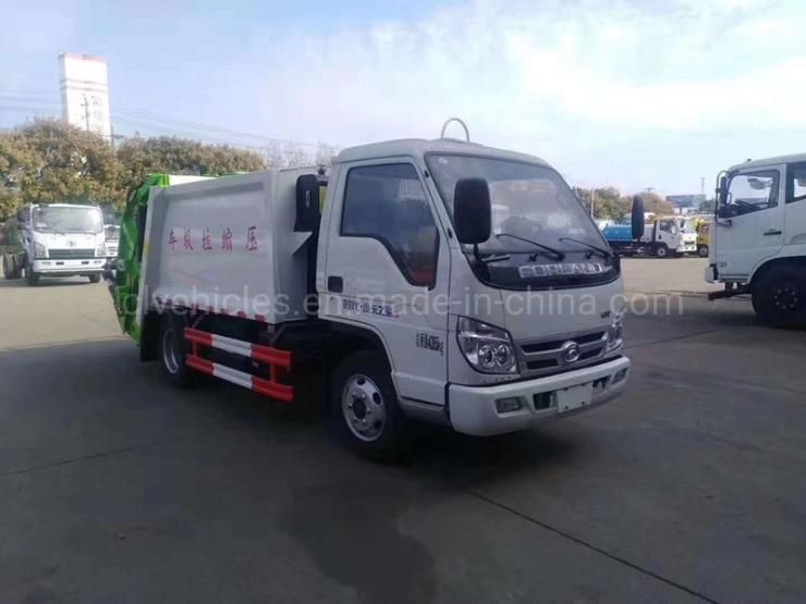Foton 4X2 4cbm Refuse Collection Vehicle Garbage Compressed Compactor Truck