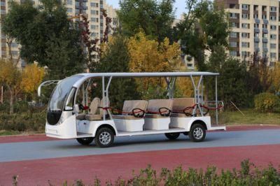 Long Range Sightseeing Shuttle Bus 14 Seat Electric Bus Good Price Four - Wheel Drum Brake Double Circuit Hydraulic Brake